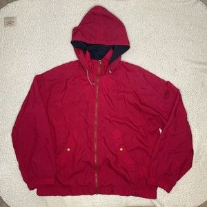 Vintage Nike Maroon Hooded Windbreaker: Size Medium
